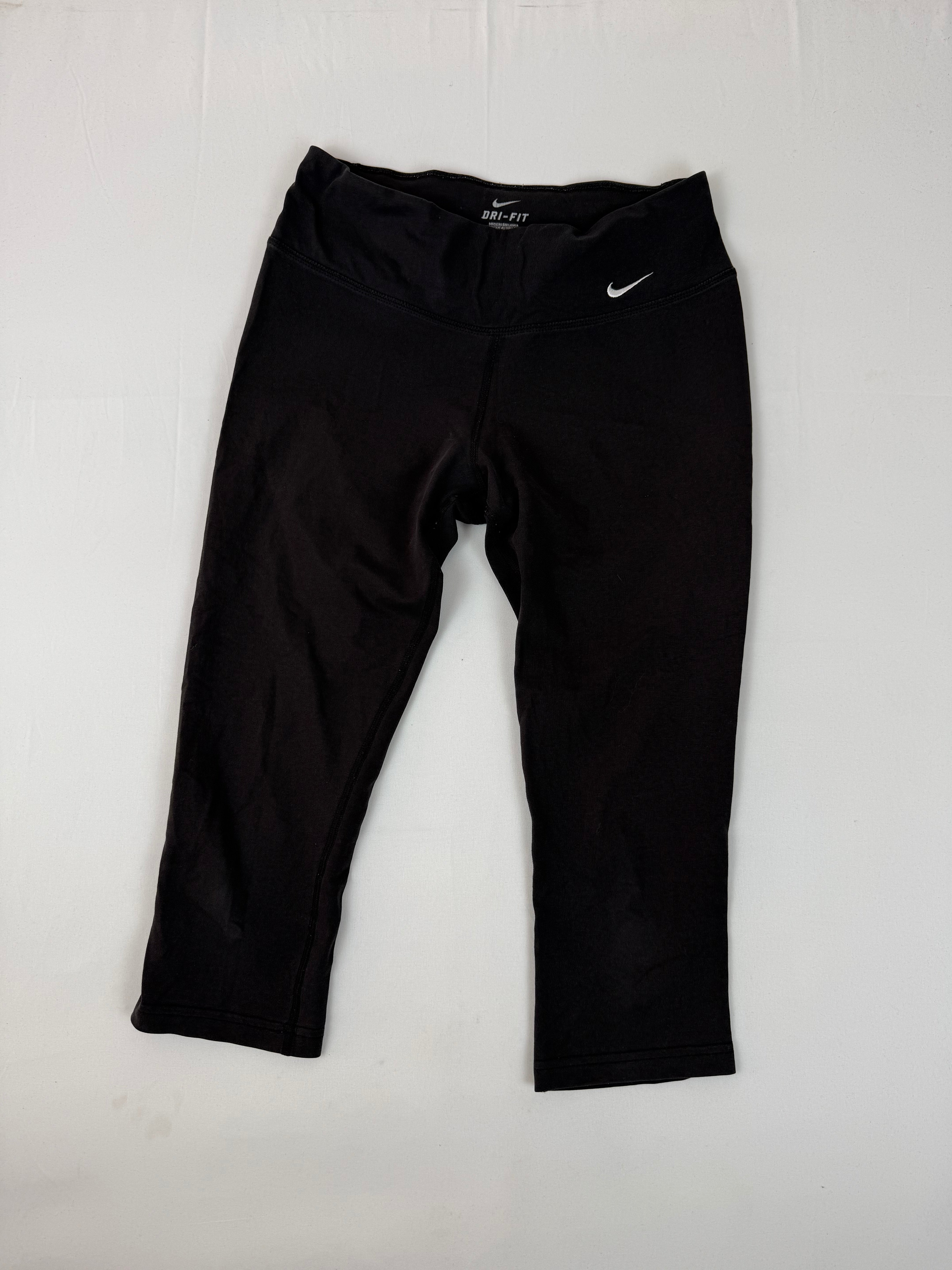Black activewear low waist capri leggings pants (S)