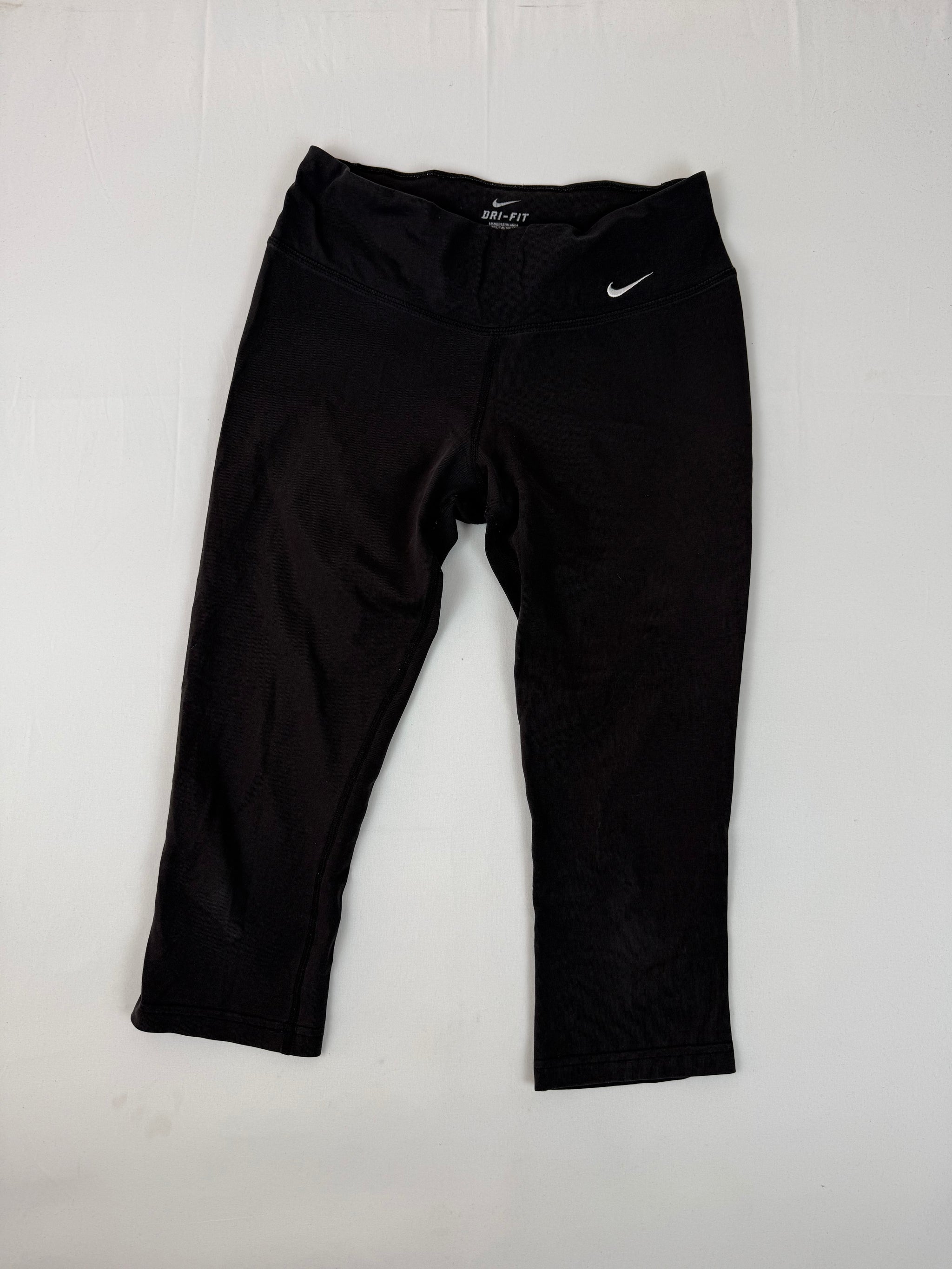 Black activewear low waist capri leggings pants (S)