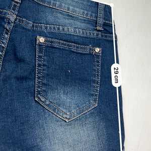 Navy denim low rise mini short (S/M)