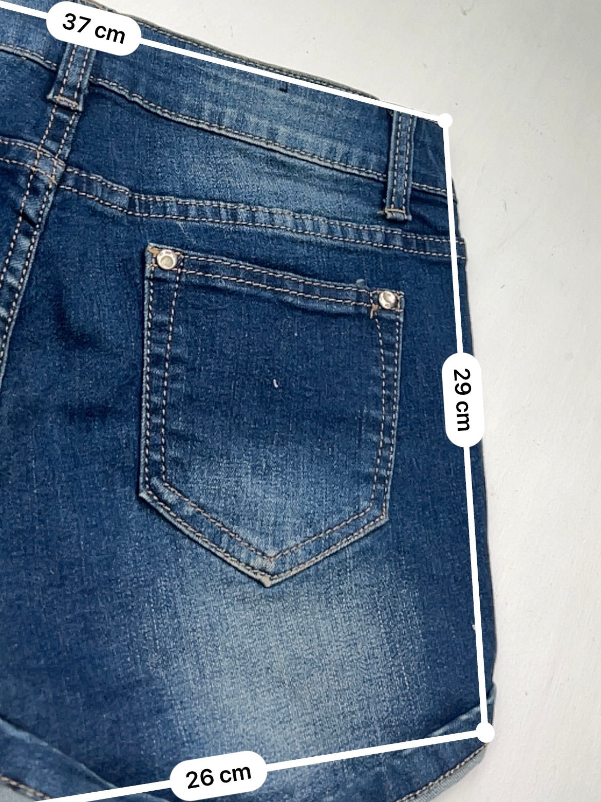 Navy denim low rise mini short (S/M)