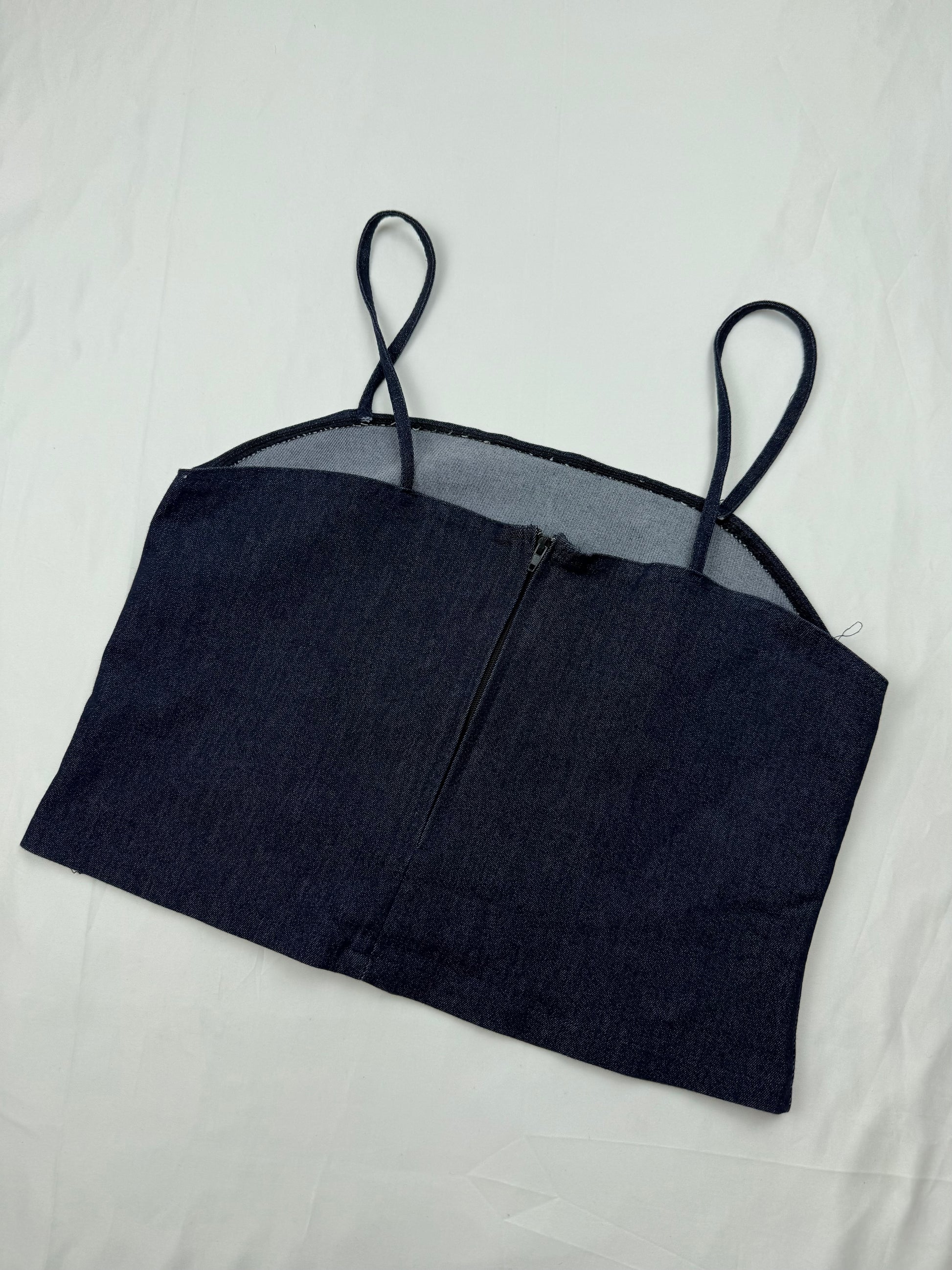 Navy denim cami top (M/L)