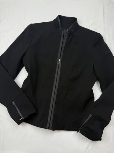 Black zip up office blazer jacket (M)