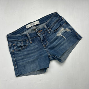 Blue denim low rise mini short (XS)