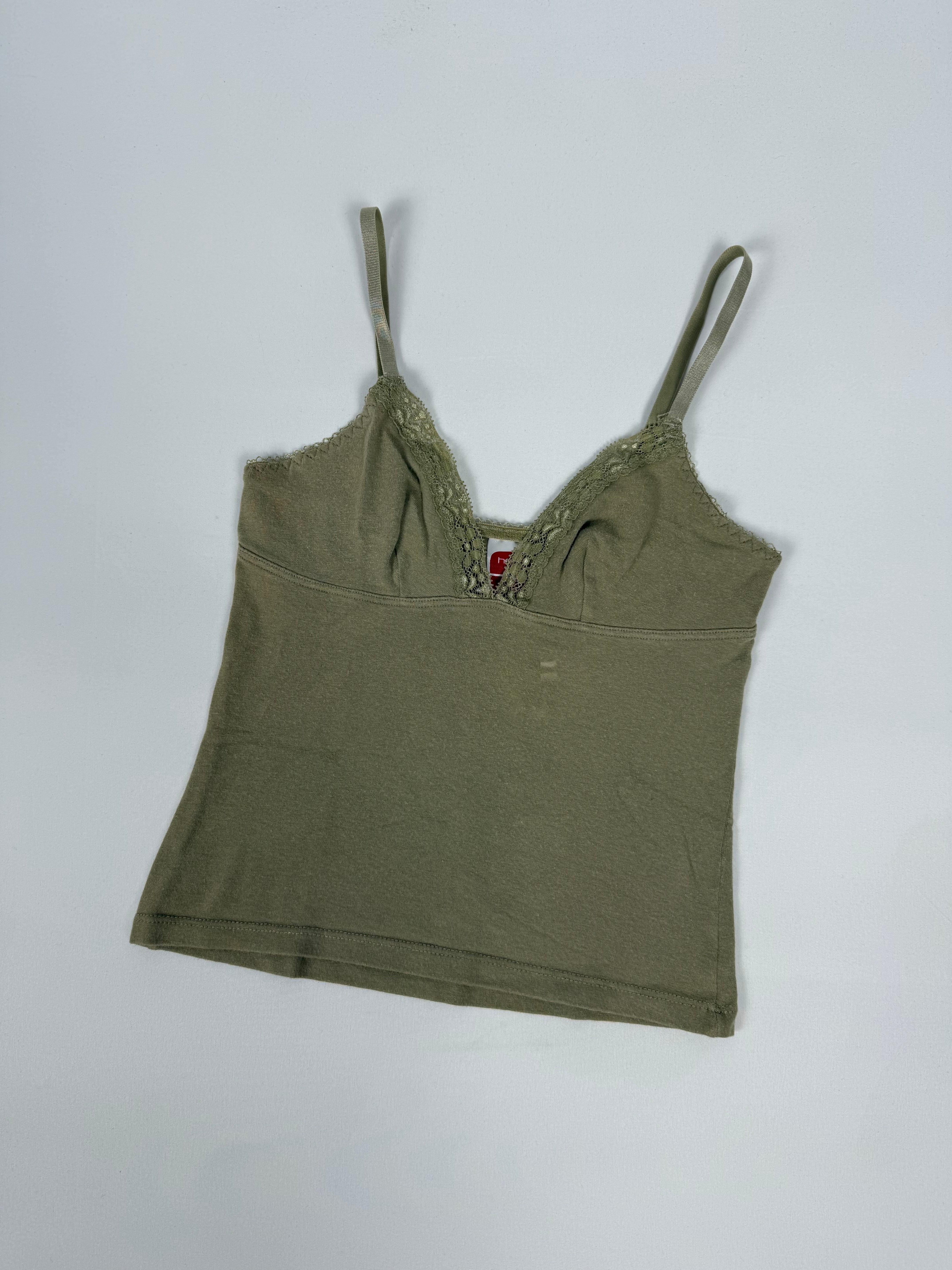 Khaki cotton cami top (XS)
