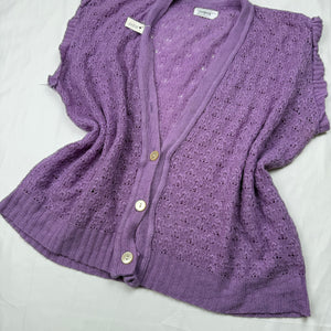 Lilac crochet knitted cardigan tee (2XL)
