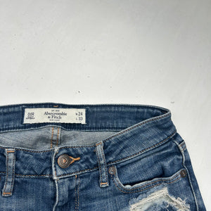Blue denim low rise mini short (XS)