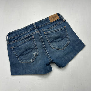 Blue denim low rise mini short (XS)