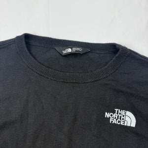 Black cotton round neck logo jumper (M)