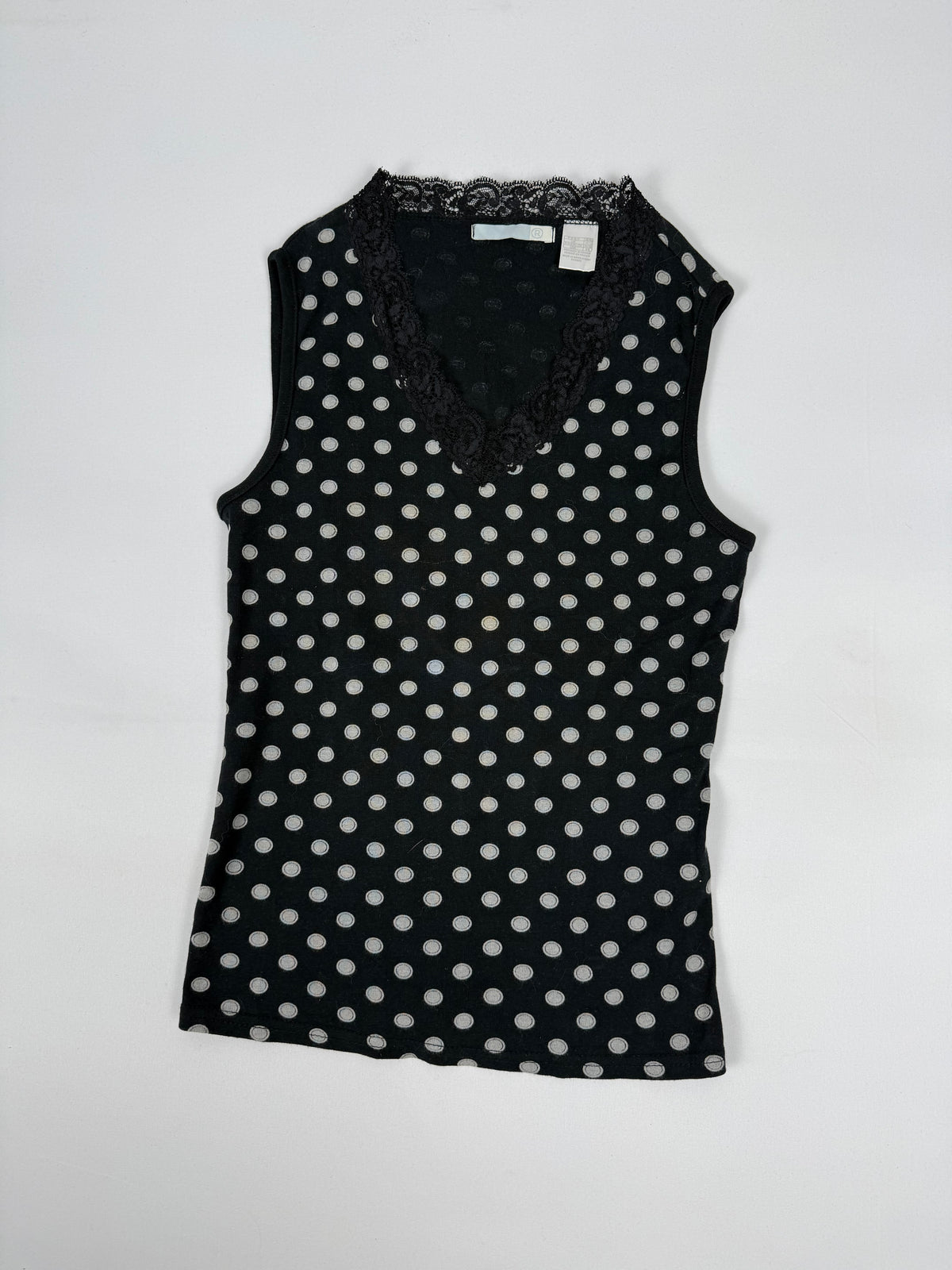 Black polka dots cotton top (S)