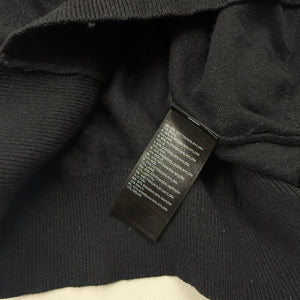 Black cotton round neck logo jumper (M)