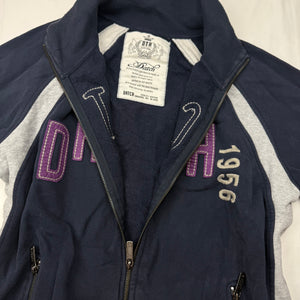 Navy cotton zip up sweatshirt (XL)