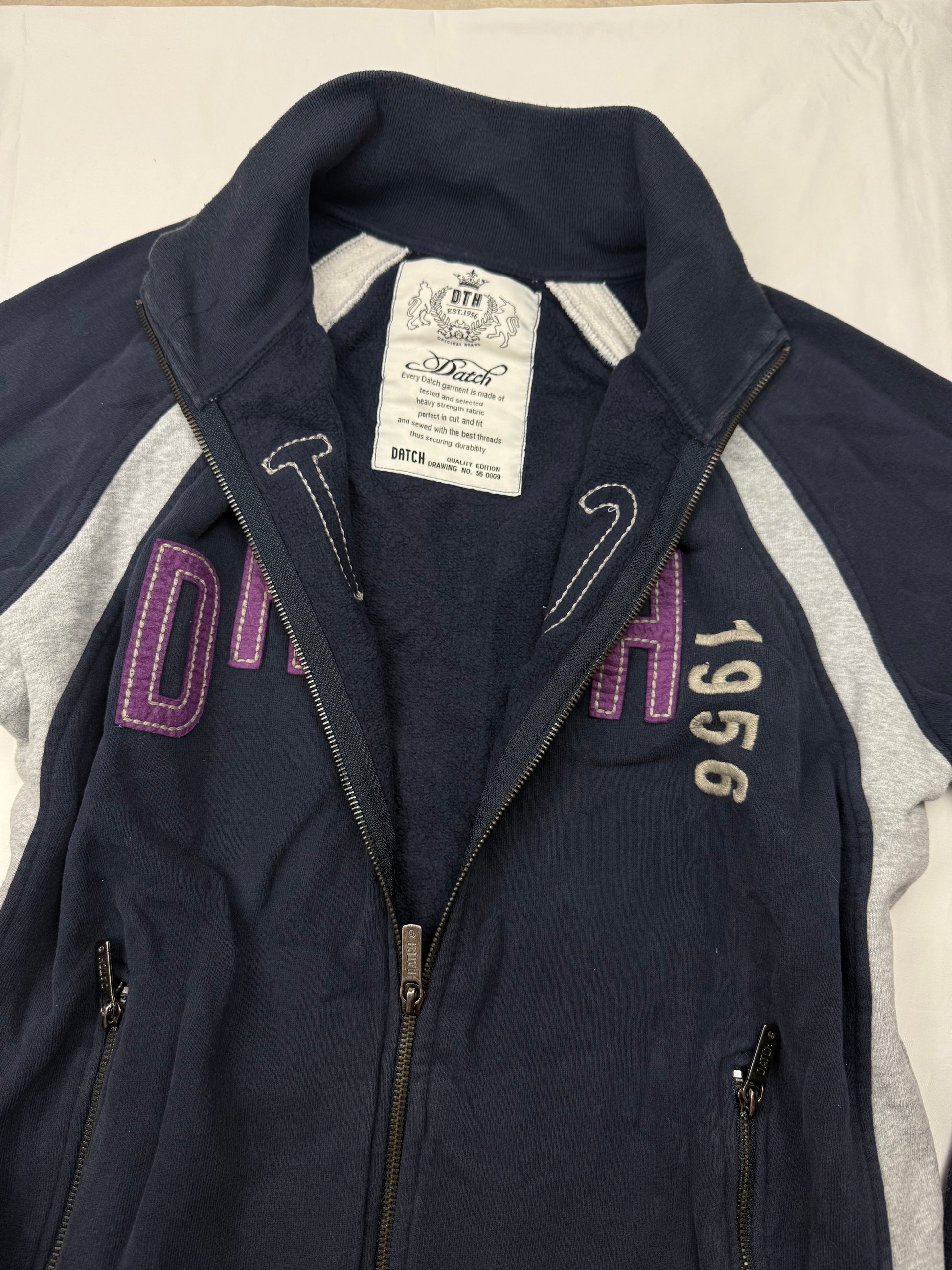 Navy cotton zip up sweatshirt (XL)