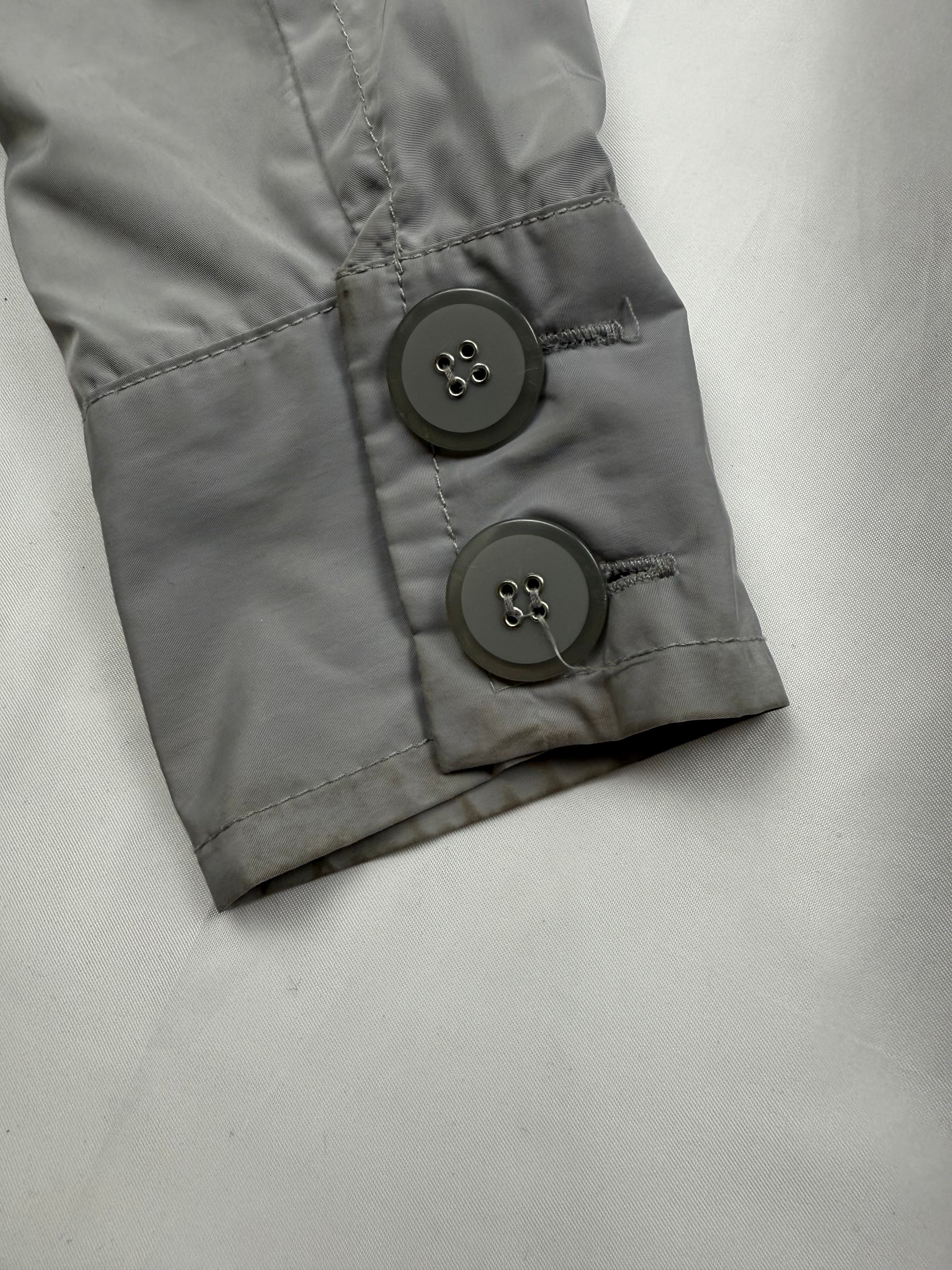 Grey windbreaker zip up biker jacket (XL)
