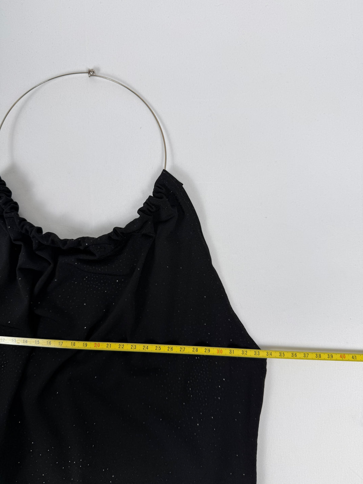 Black halter top with silver ring (M)