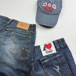 Blue denim low rise skinny pants (S)