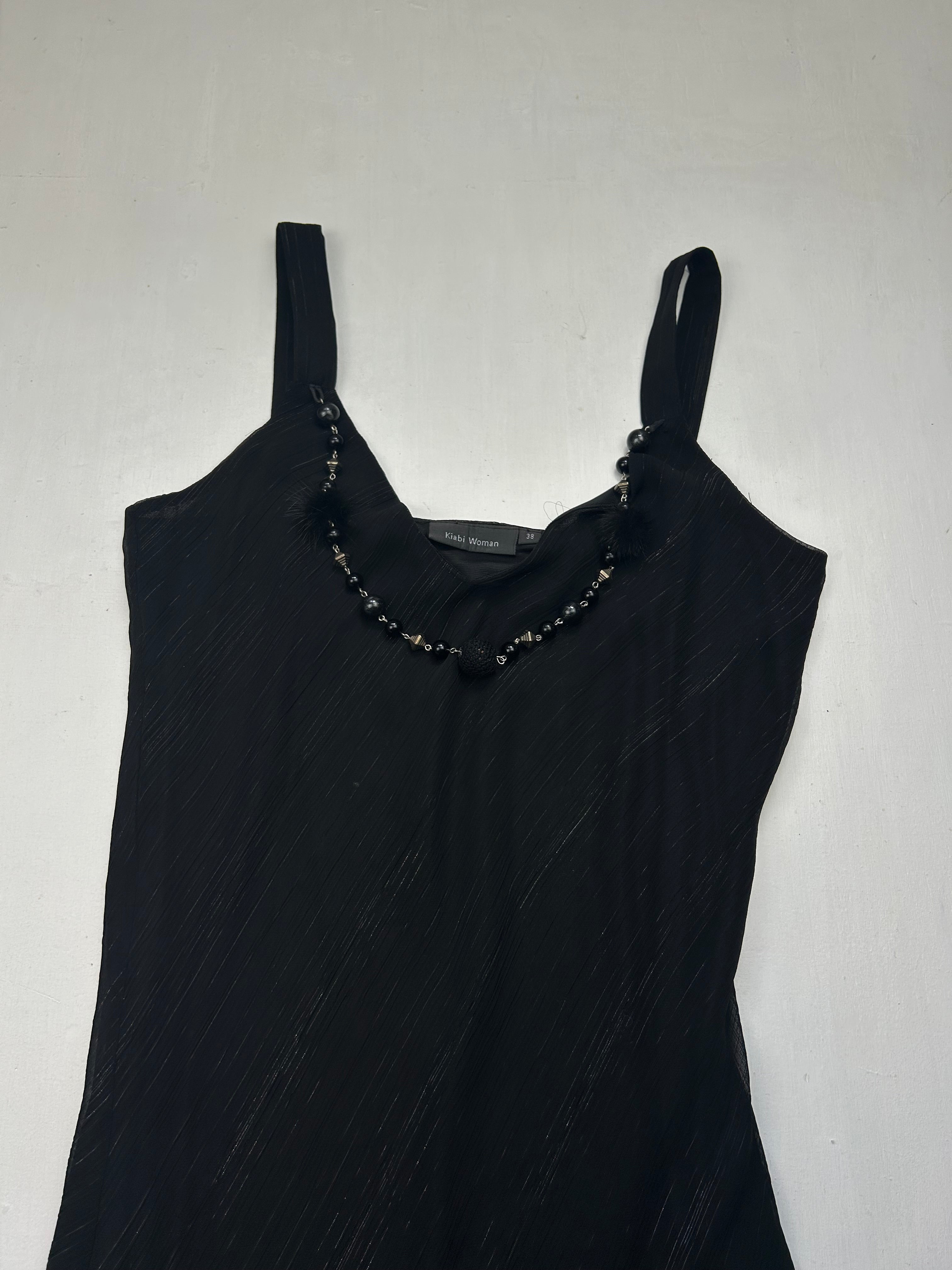 Black mesh lined maxi dress (S/M)