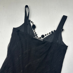 Black mesh lined maxi dress (S/M)
