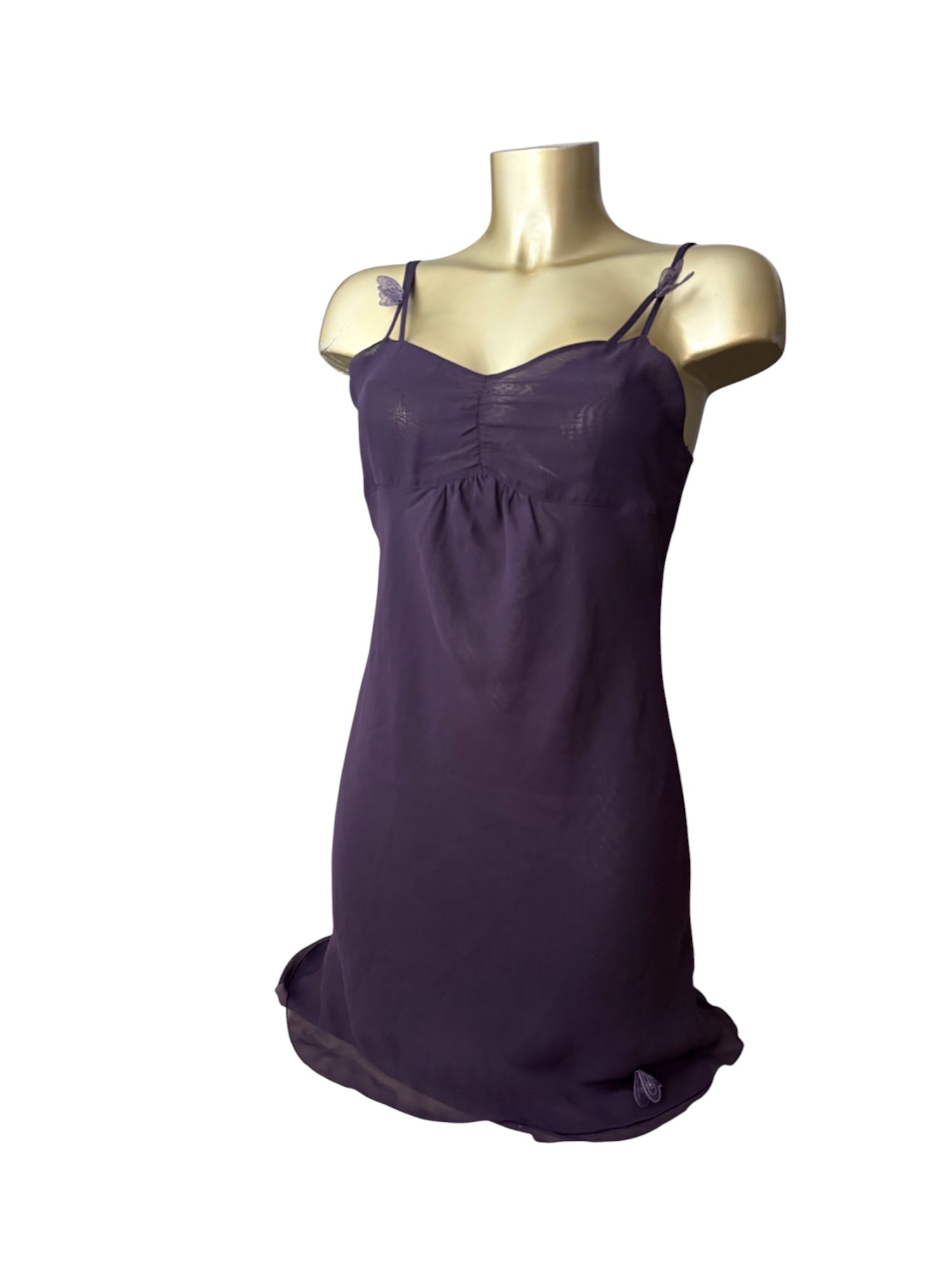 Purple mesh lined butterflies babydoll dress (S/M)