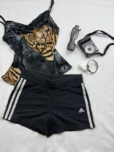 Black cotton low rise mini short (S)