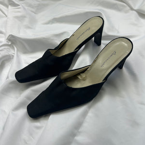 Black pointed toes mules (38)
