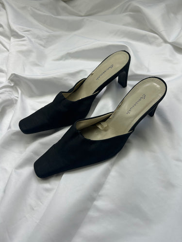 Black pointed toes mules (38)