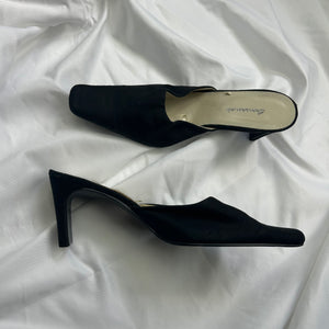 Black pointed toes mules (38)