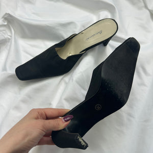 Black pointed toes mules (38)