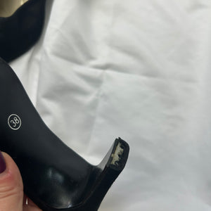 Black pointed toes mules (38)