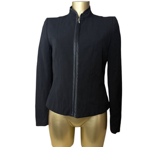 Black zip up office blazer jacket (M)