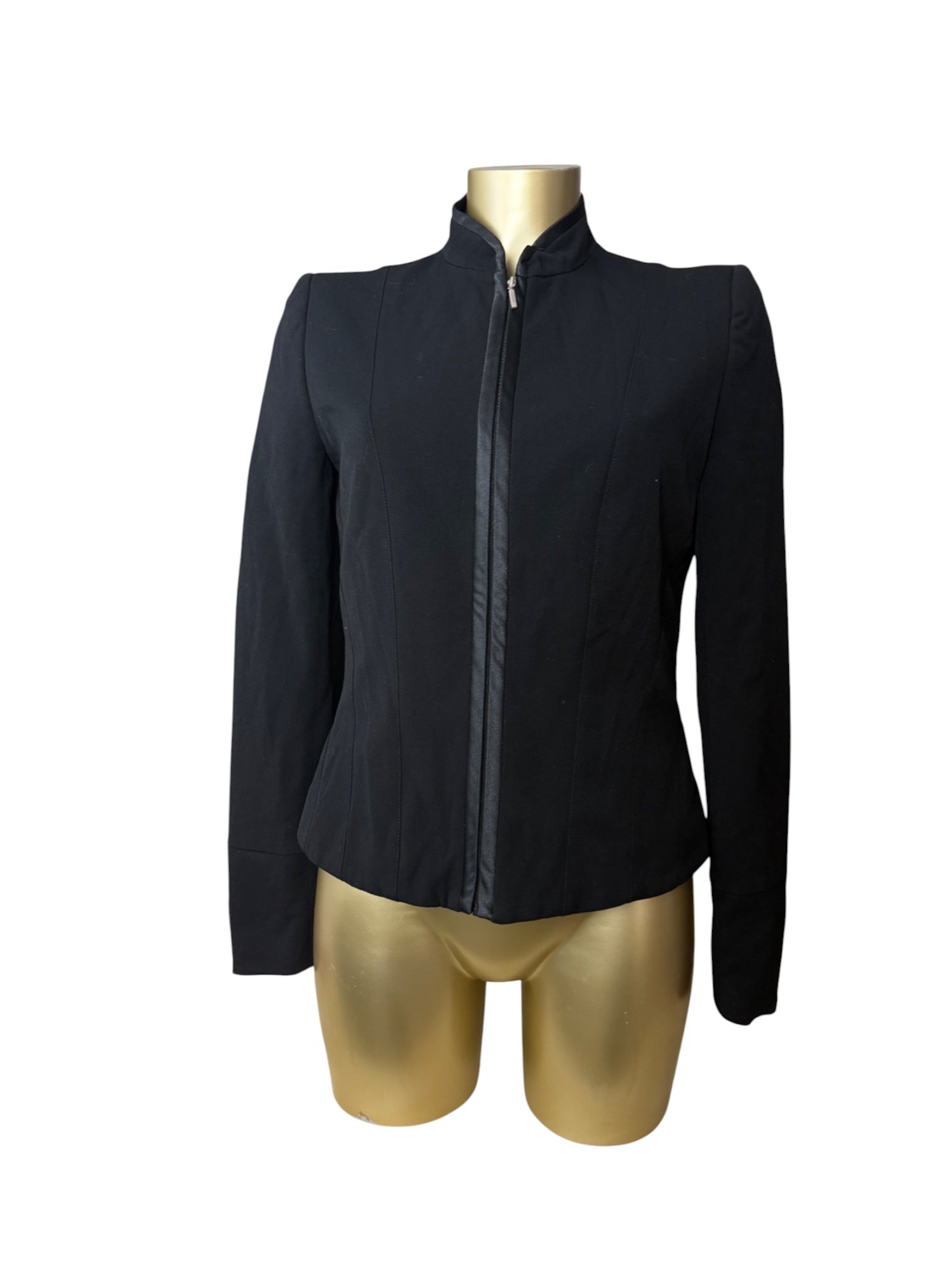 Black zip up office blazer jacket (M)