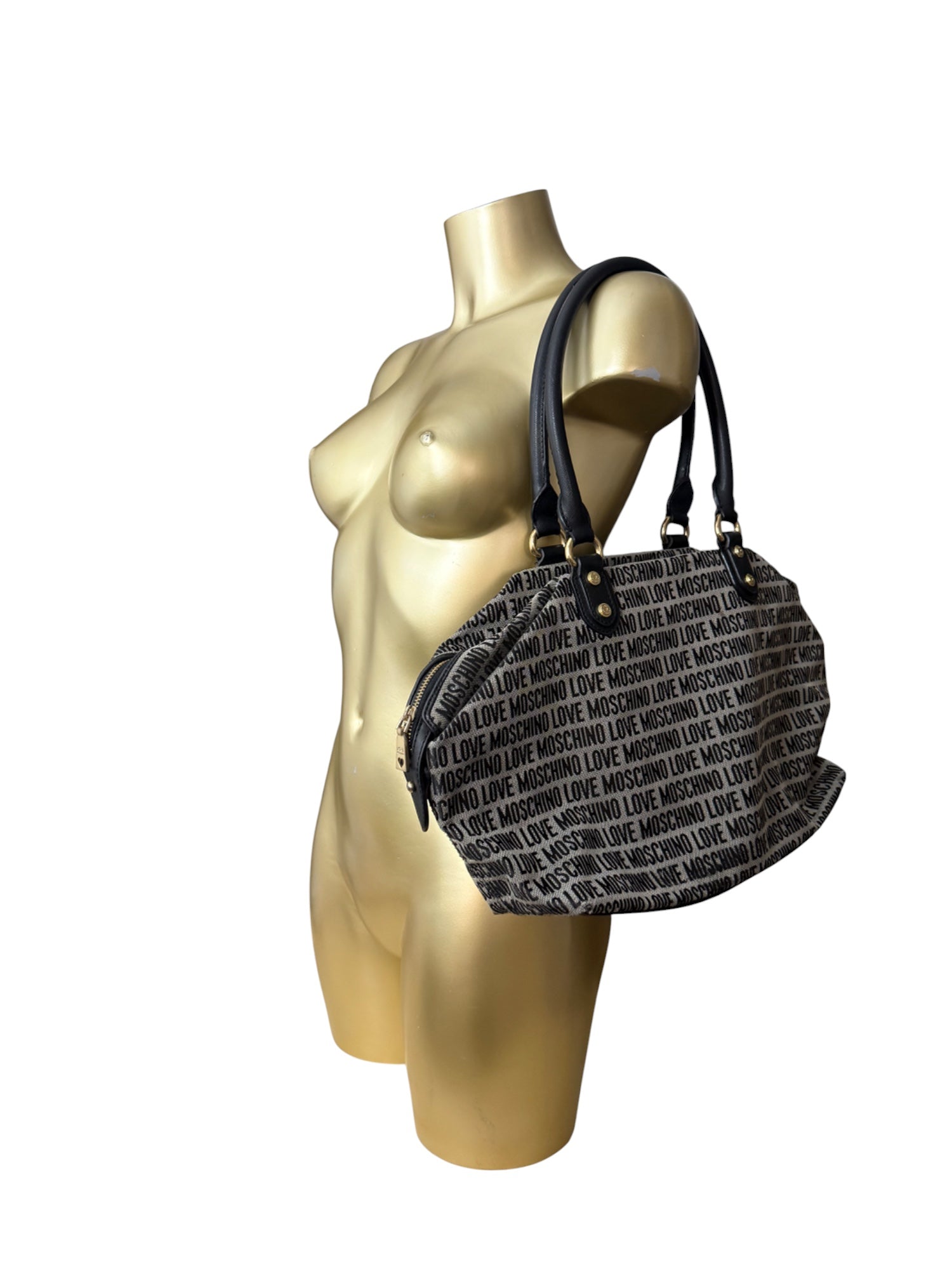 Black monogram uni shoulder bag (44x24cm)