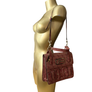Burgundy monogram small crossbody bag (25x20cm)