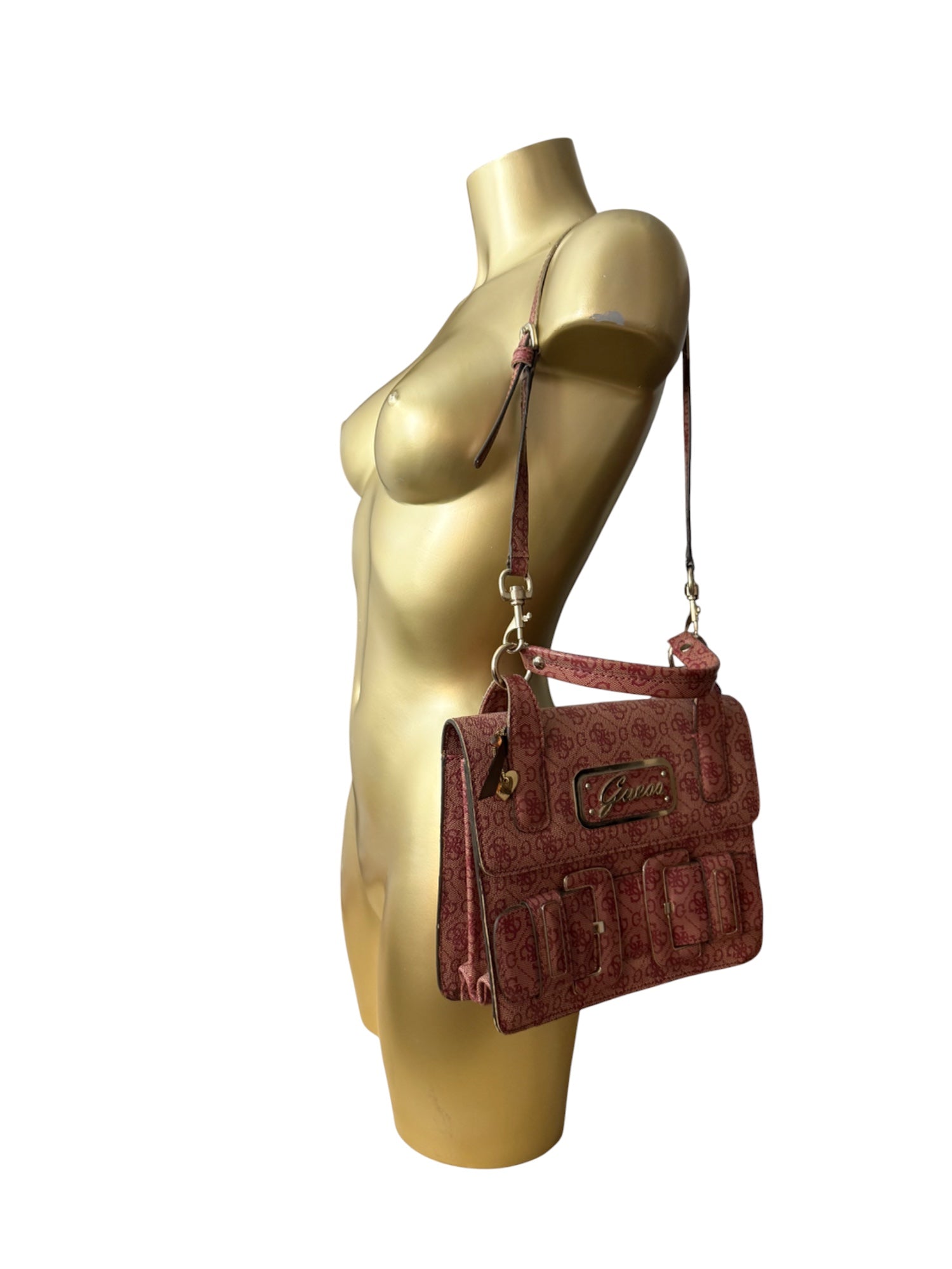 Burgundy monogram small crossbody bag (25x20cm)