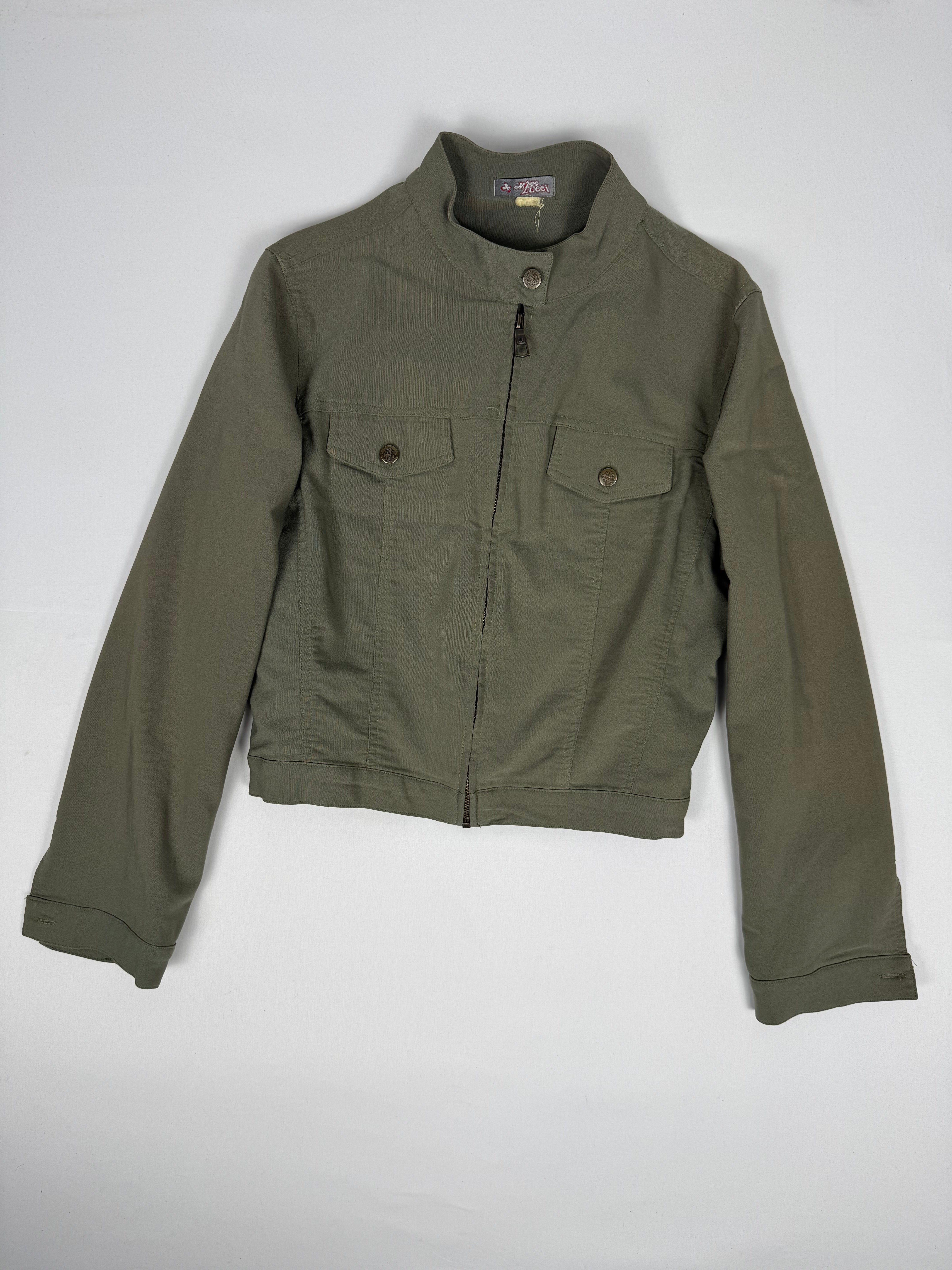 Veste ajustée 100 % coton kaki (L)