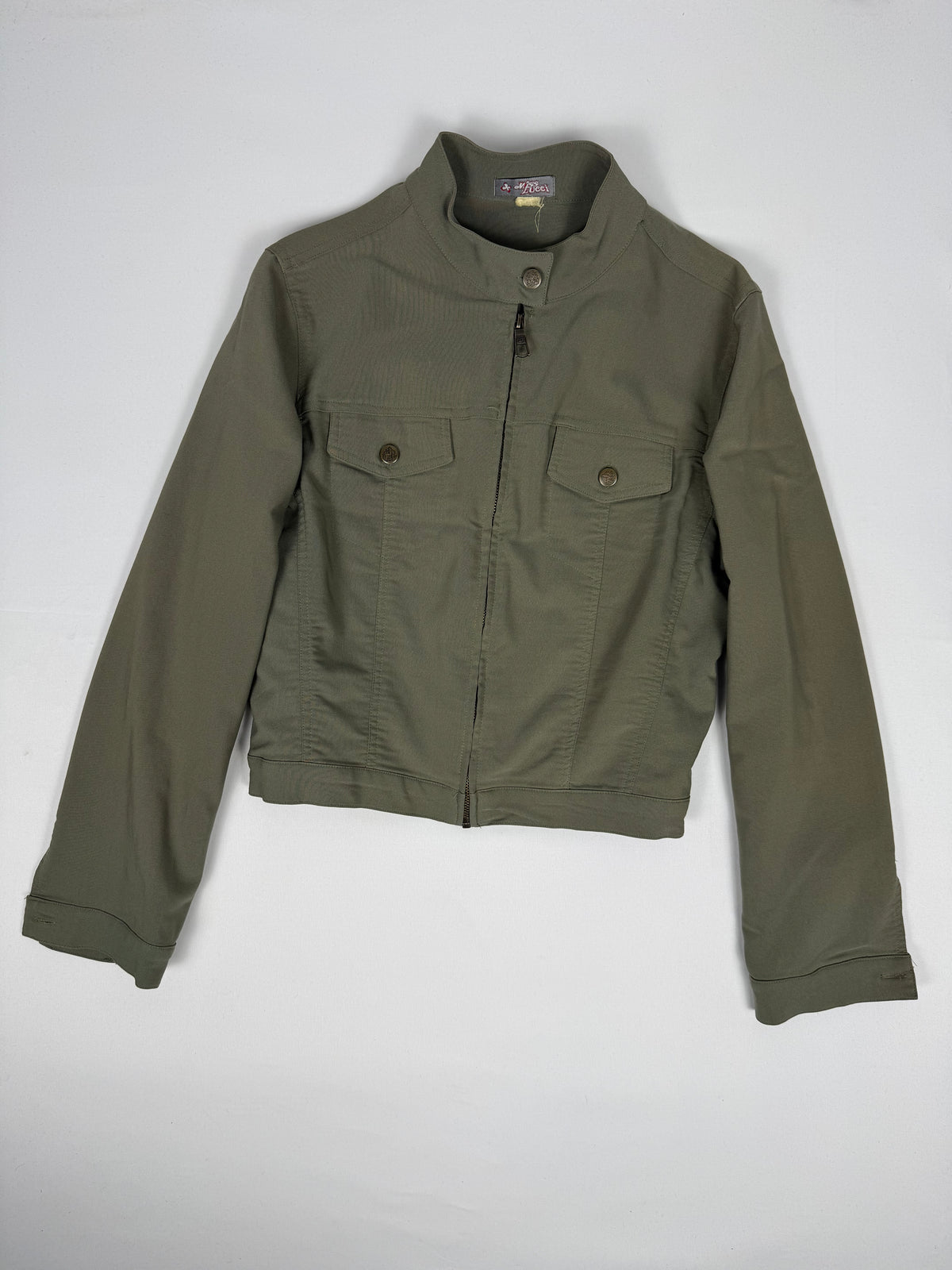 Veste ajustée 100 % coton kaki (L)