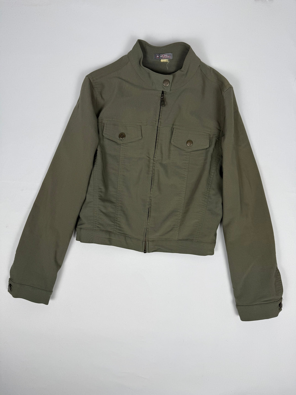 Veste ajustée 100 % coton kaki (L)