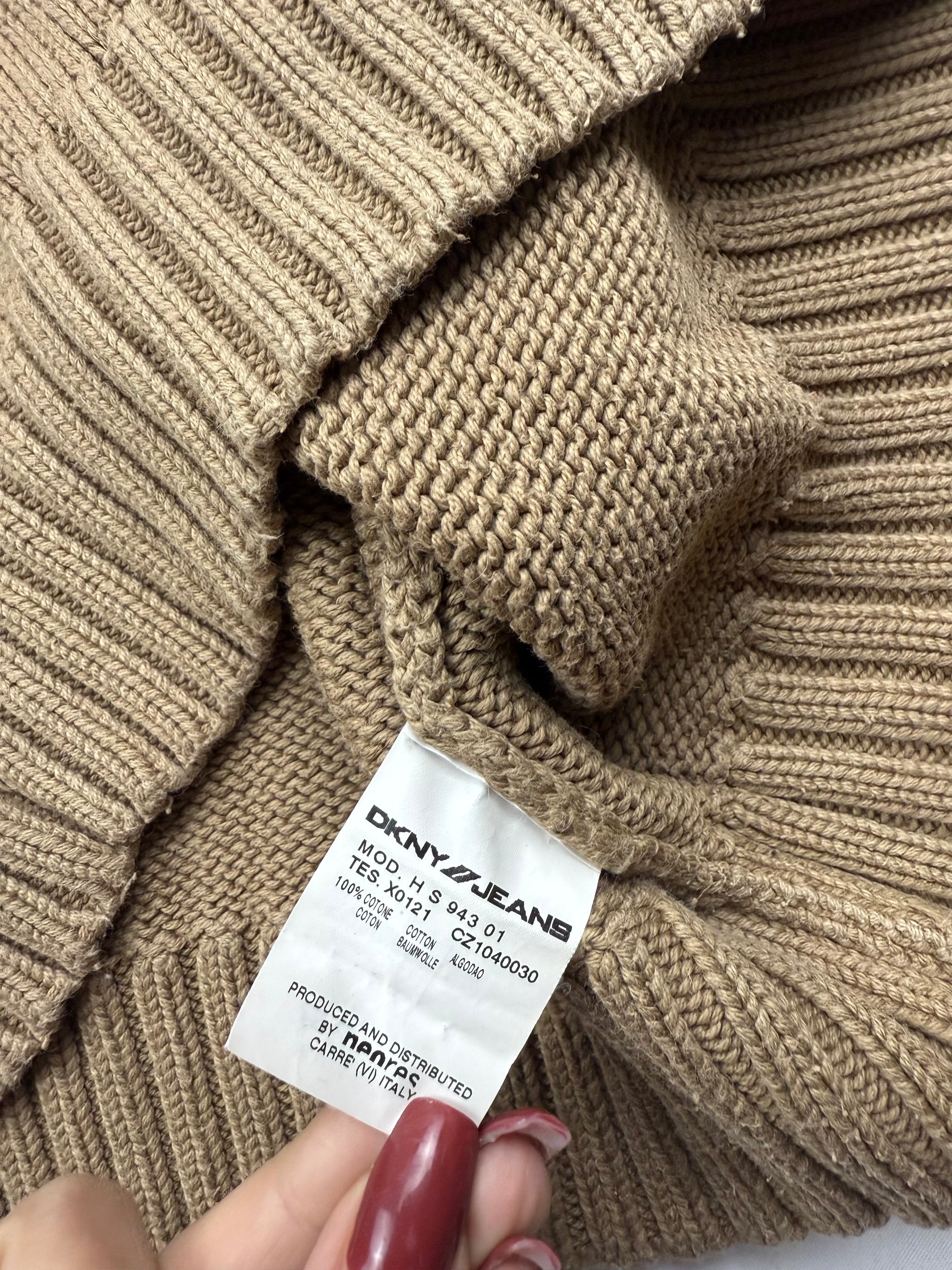 Beige spell out logo cotton jumper (S/M)