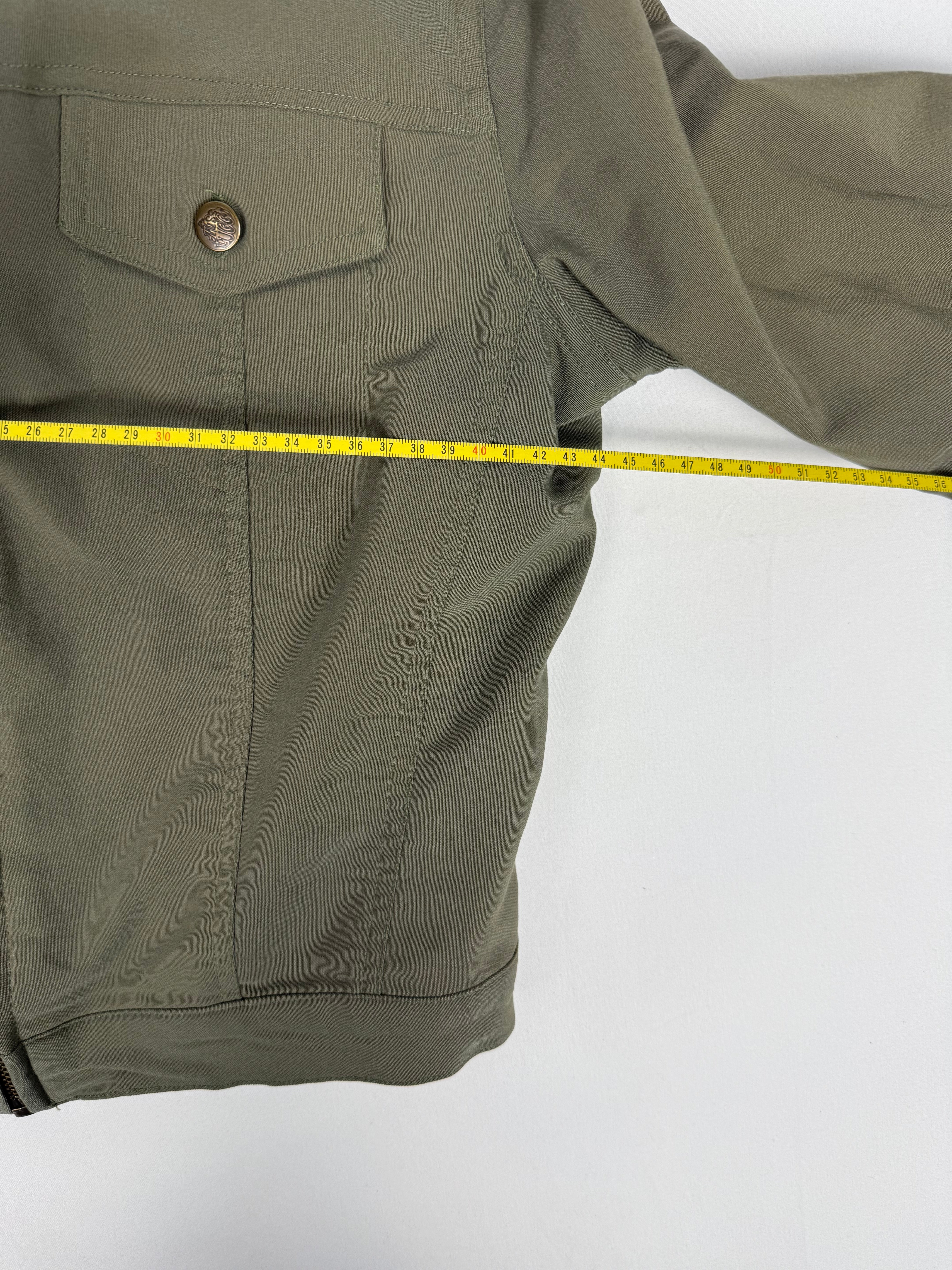 Veste ajustée 100 % coton kaki (L)