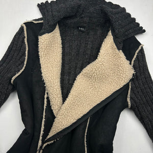 Grey bi fabric suede knit trench coat (M/L)