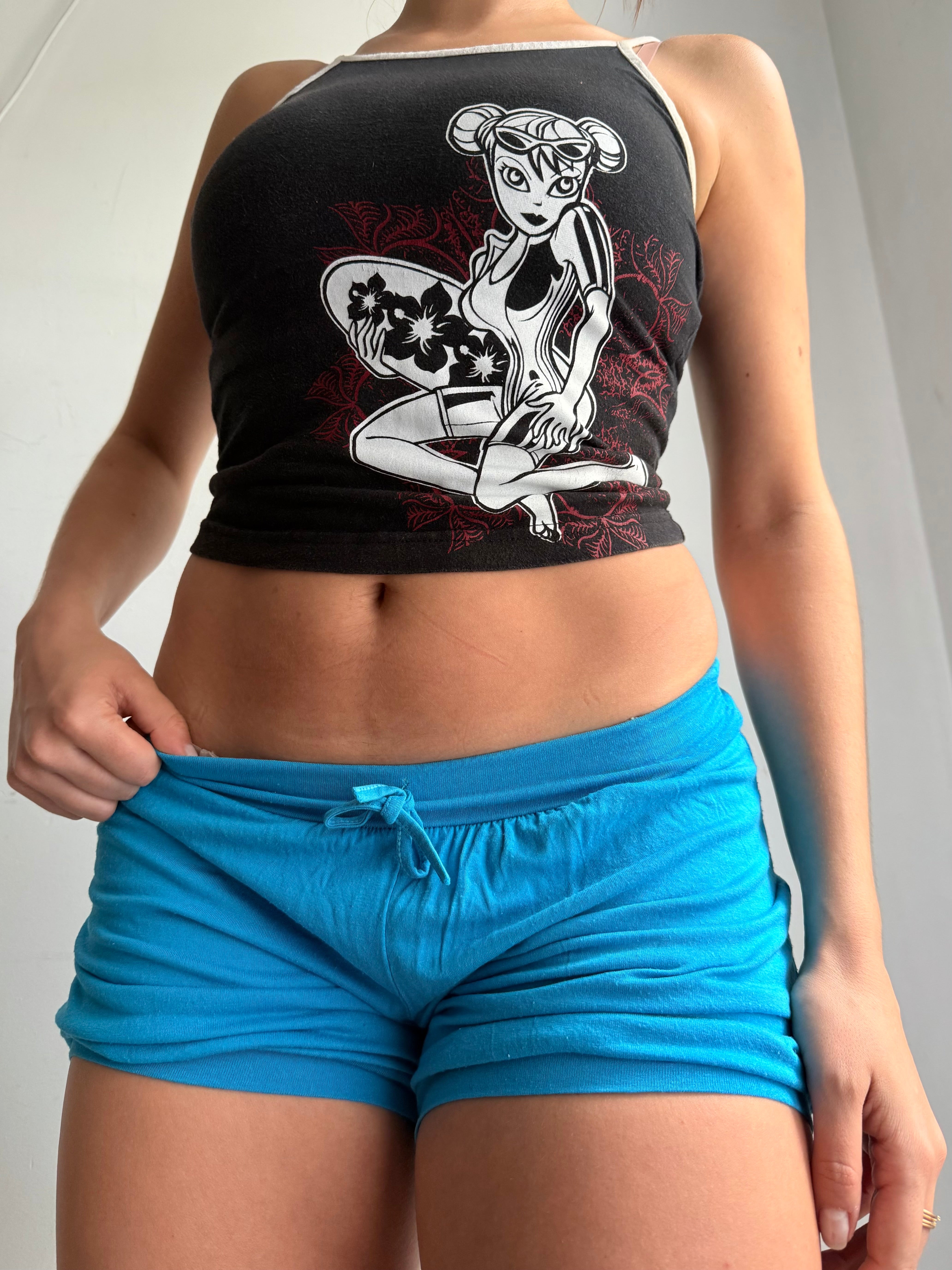 Blue low rise mini short (S)