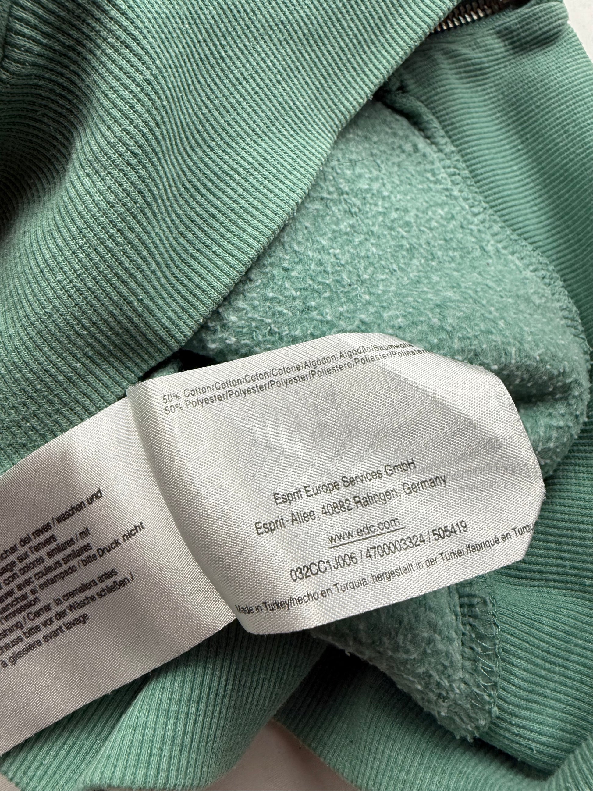 Blue cotton zip up tight fit hoodie (XS)