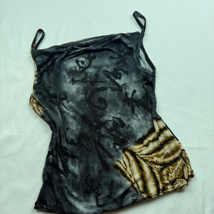 Grey tiger print cami top (L)