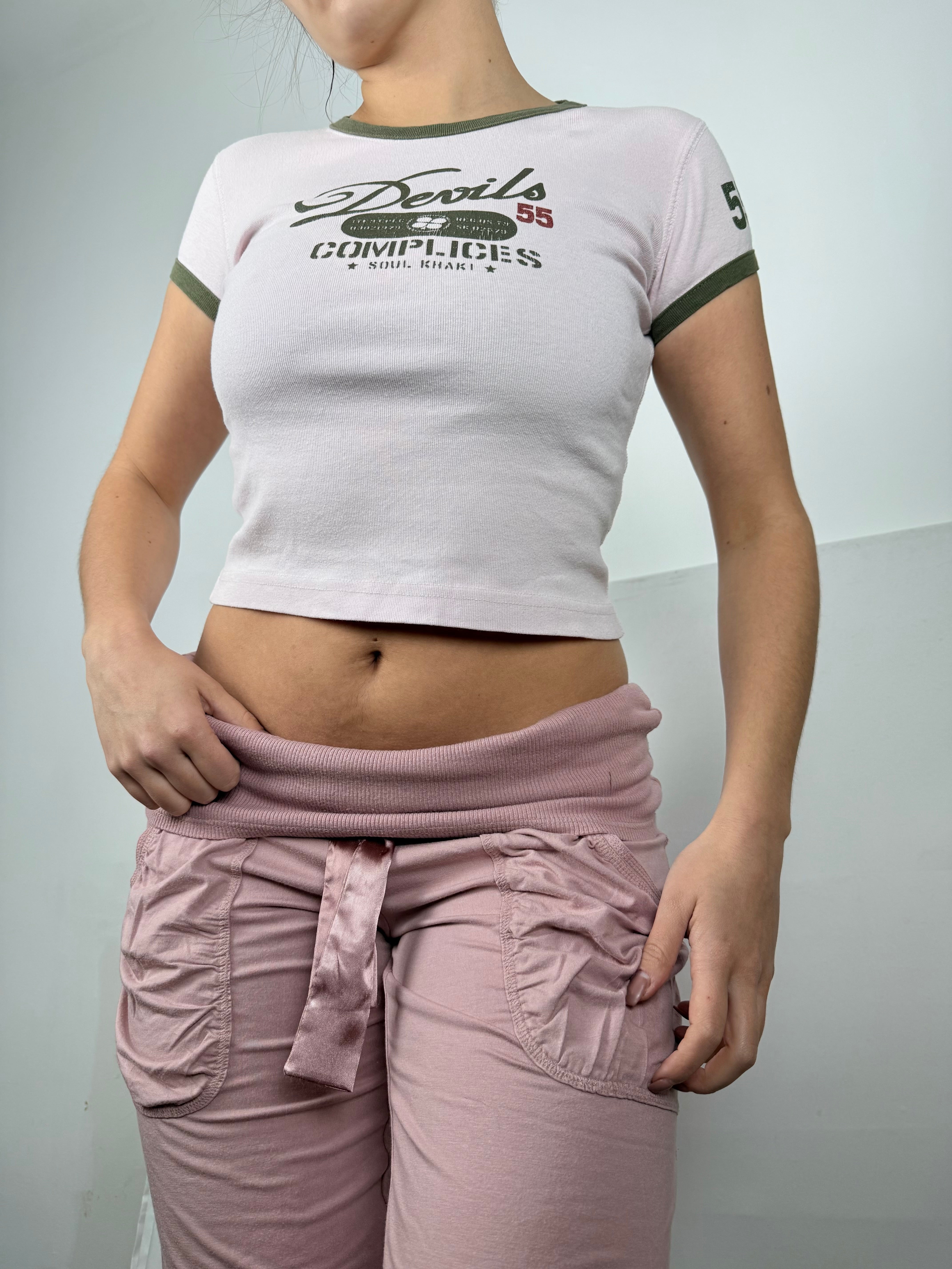 Baby pink graphic cotton tee (XS)