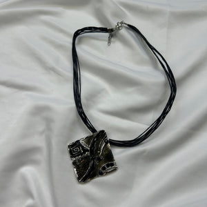 Boho pendant cord necklace + earrings set