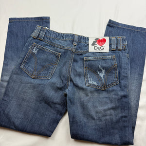 Blue denim low rise skinny pants (S)