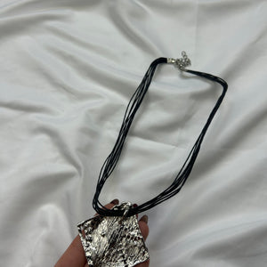 Boho pendant cord necklace + earrings set