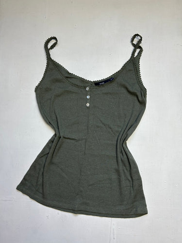 Khaki ribbed cami top (XL)