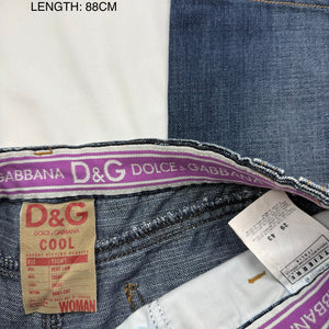 Blue denim low rise skinny pants (S)