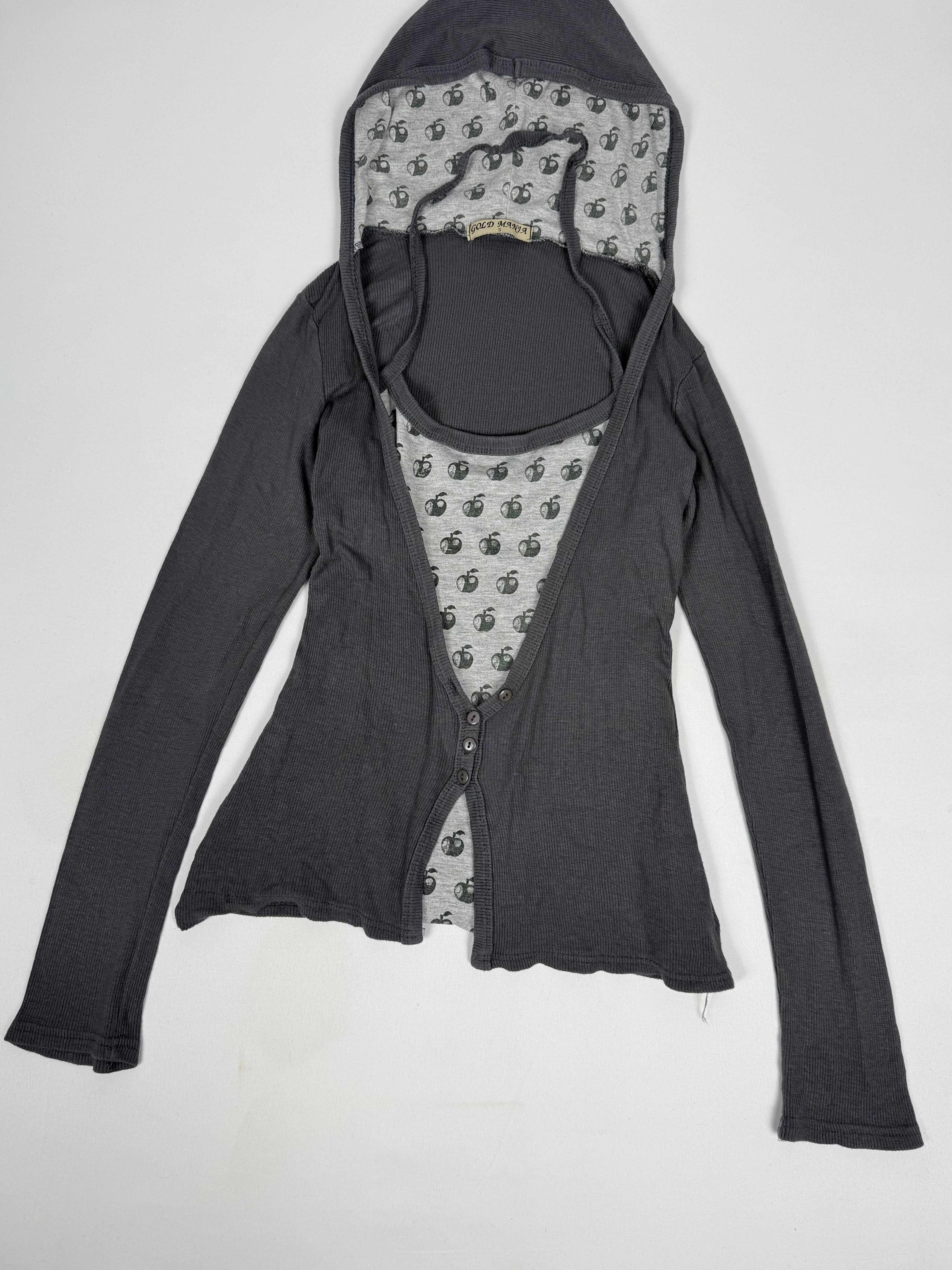 Haut à manches longues à rayures noires avec capuche (XS)