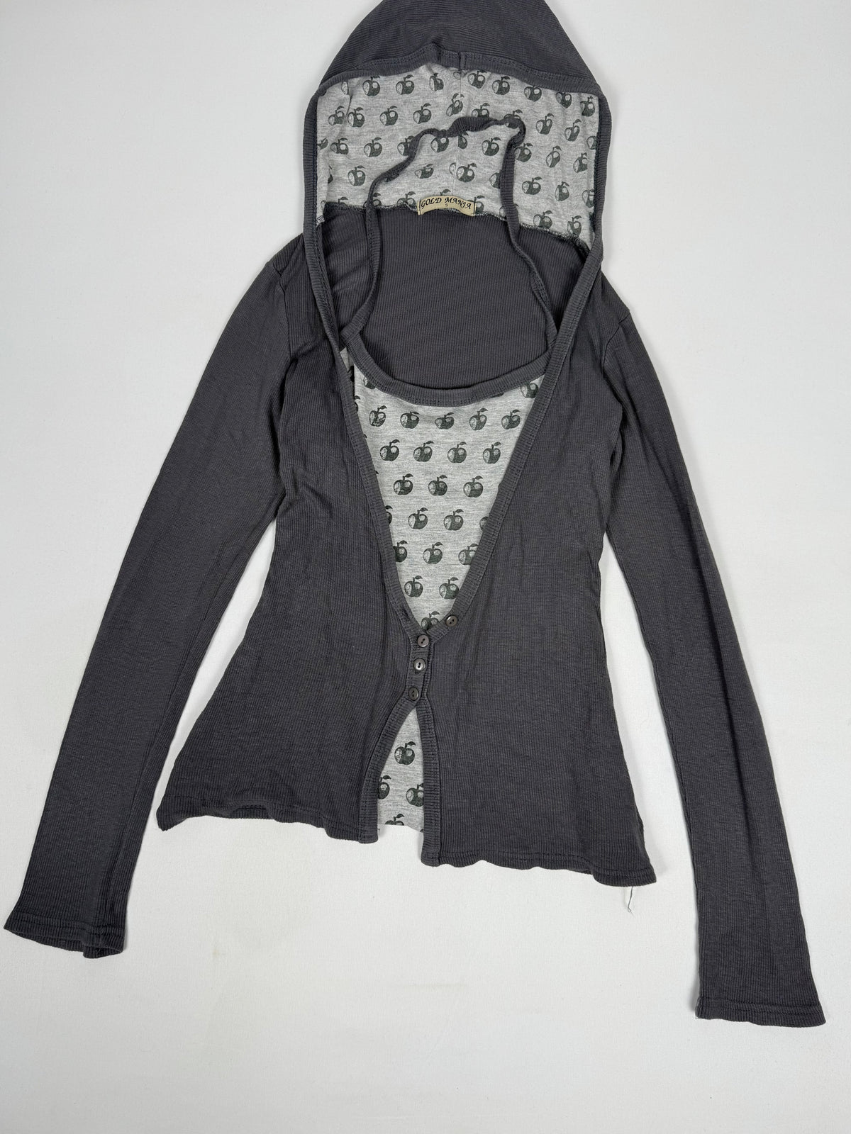 Haut à manches longues à rayures noires avec capuche (XS)